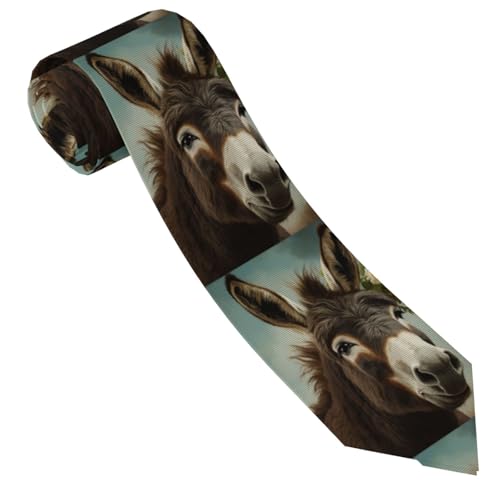 PENGYVV Corbatas clásicas de seda para hombre, diseño de animales de burro