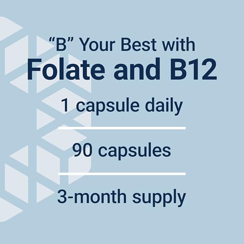 Image of Life Extension BioActive Folate & Vitamin B12, Promotes Heart, Brain & GI Tract Health, Non-GMO, Gluten-Free, Vegetarian, 90 Capsules