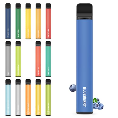 KINOE 電子タバコ 使い捨て ブルーベリー VAPE 1500回吸引可能 プレミアムフレーバー 爆煙 大容量 水蒸気タバコ 禁煙 ニコチンゼロ ビタミン入り リキッド メンテナンス不要 オートスイッチ ベイプ