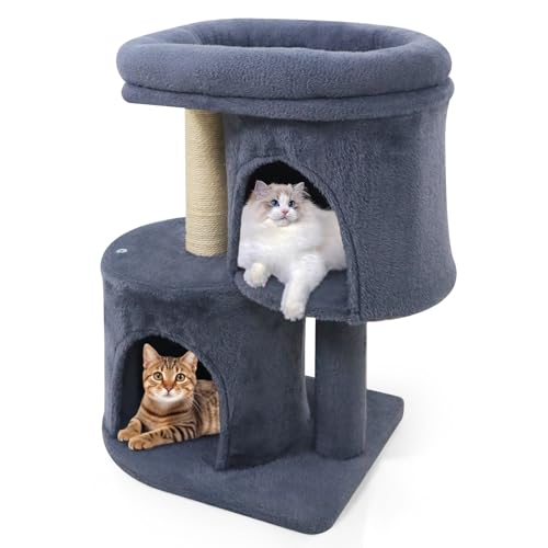 Árbol para gatos pequeño indoor 26 pulg con postes rascadores miniatura 1