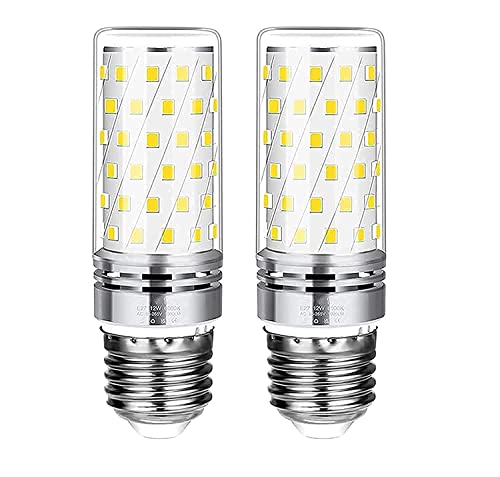 SYOSI E27 LED Bulb 100W Equivalent, 12W E27 Screw Bulb 6000K, 1000LM Large Edison Screw Light Bulbs Daylight, 360° Beam Angle Energy Saving E27 Corn Bulbs for Home Lamp, Non-Dimmable (2Pcs Cool White)