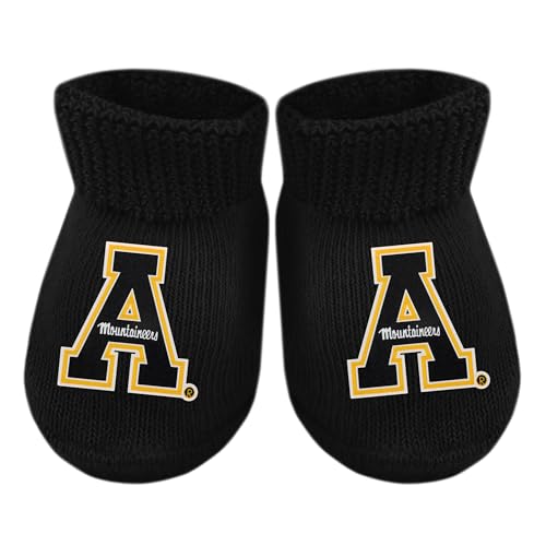 Baby Bootie Sock - Appalachian State Mountaineers - Black - Newborn - 6 Mos