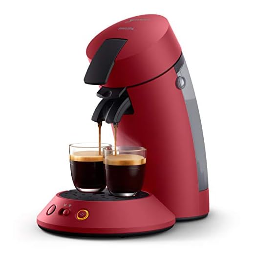 Philips Senseo Original Plus CSA210/90 Machine à café à dosettes (sélection de l'intensité du café, technologie Coffee Boost, en plastique recyclé) Rouge