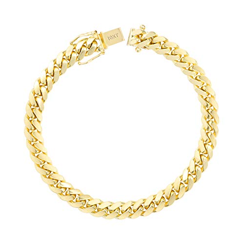 Nuragold 10k Yellow Gold 7mm Solid Miami Cuban Link Chain Bracelet, Mens Jewelry Box Clasp 7" 7.5" 8" 8.5" 9" - Image 5