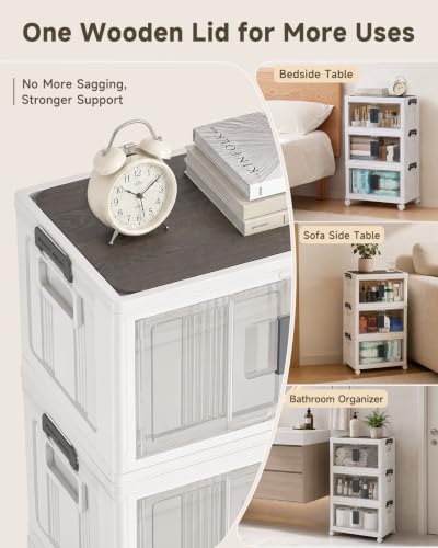 Image of OlarHike 23QT Storage Bins with Lids for Closet, Office, Dorm, 3 Pack