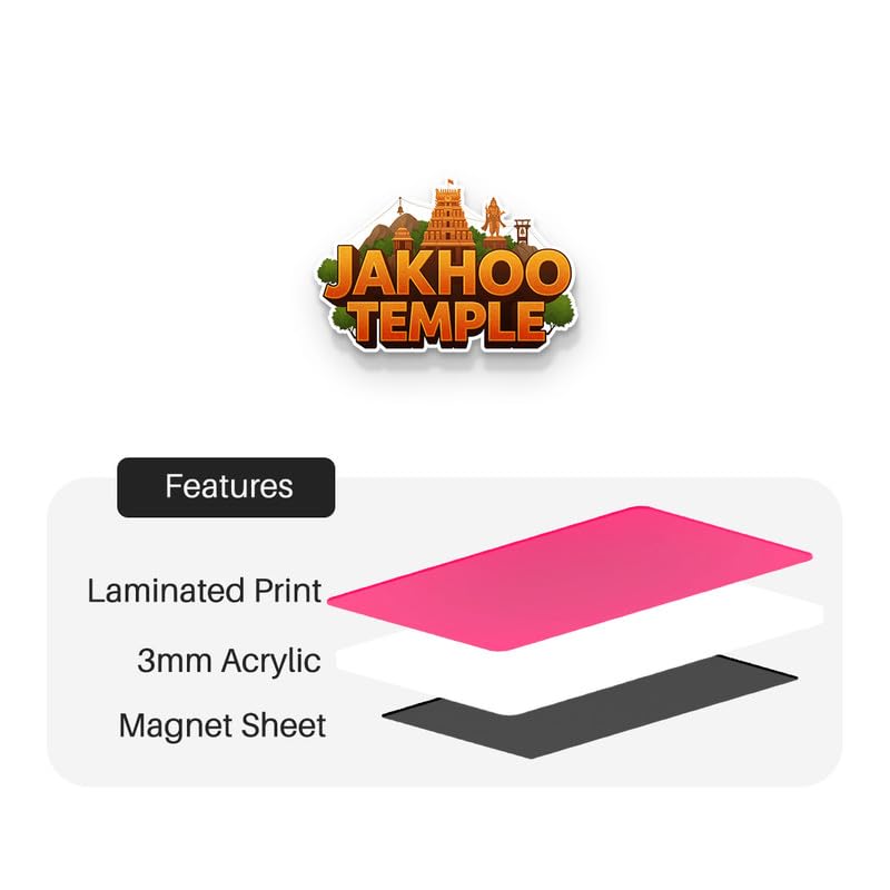 Image of Jakhoo Temple Fridge Magnet, Glossy Finish, Stylish Magnet for Fridge, Wardrobe & Metal Surfaces