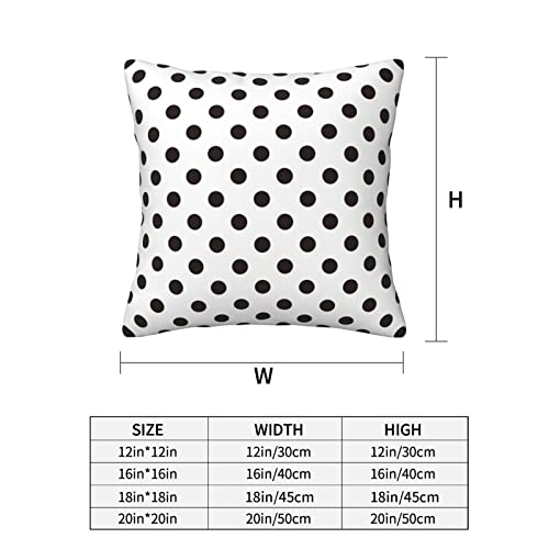 Pillow Covers Black And White Polka Dot 16X16 Inch Throw Pillowcase Square Cushion Cases, Set Of 2 #TOP2