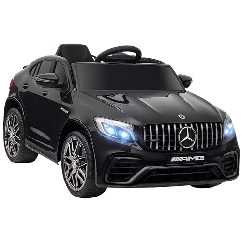 Aosom 12V Toddler Ride On Car with Remote Control, Mercedes Benz AMG GLC63S Coupe, Electric Car with 2 Speed, MP3 Player, Light, Horn, Songs, Suspension, Black