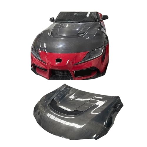 Capó de motor de fibra de carbono real evita sobrecalentamiento en Toyota Supra A90 estilo Varis 2