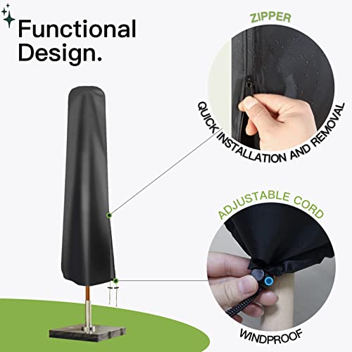 AWNIC Heavy Duty Garden Parasol Covers, 420D Oxford Fabric Waterproof Garden Umbrella Cover Outdoor with Zip, Fits up to 11ft Patio Umbrella Cover Black (190 x 30 x 50cm) AWNIC Heavy Duty Garden Parasol Covers, 420D Oxford Fabric Waterproof Garden Umbrella Cover Outdoor with Zip, Fits up to 11ft Patio Umbrella Cover Black (190 x 30 x 50cm)