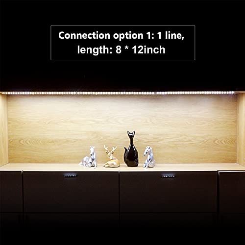 Image of WOBANE LED Display Light Kit, Set of 8x12 inch LED Strip Bar, Cabinet Lighting for Showcase, Bookshelf,Kitchen Counter,Shelves,Rope Lighting with 24W Adapter,6000K White DIY Lamp,Cross Light