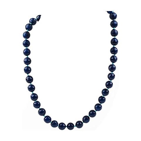 Treasurebay 10mm Blue Agate Necklace for Women Cover