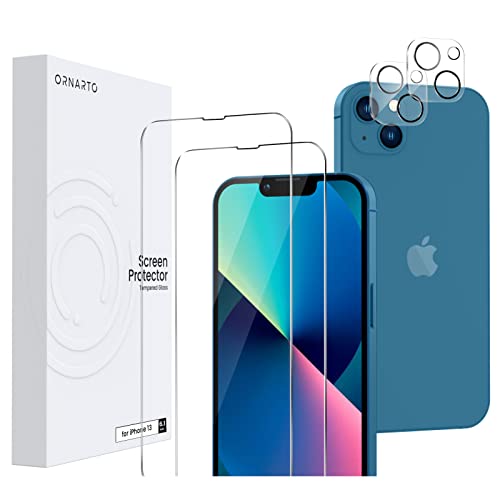 ORNARTO 2 Pezzi Vetro Temperato iPhone 13 6,1