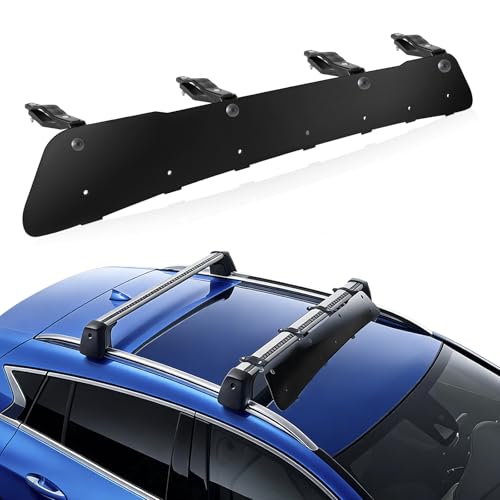 44 Roof Rack Fairing - 95% Less Wind Noise Aerodynamic Windshield Air Deflector Fits Most Factory Bars 4 Clamps for Secure Fit Universal Roof Top Rack Noise Reducer (111.76cm)