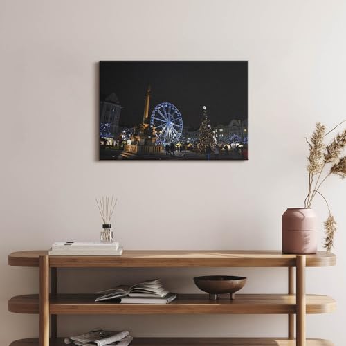 Image sur Toile Marché de Noël Souvenir d'Hiver Nostalgique
