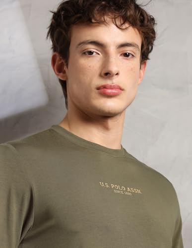 Image of U.S. Polo ASSN. Mens PE006 Supima Cotton Brethable Full Sleeve Lounge T-Shirt
