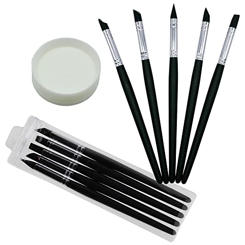 Cali&Brita【パテ専用筆+PP皿】シリコン筆 スパチュラ シリコンブラシ 塗料皿 パテ用皿 PPトレイ PP皿 プラモデル ガンプラ (シリコン筆(L)+PPトレイ)