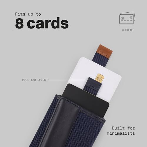 Image of The Frenchie Co. - Speed Wallet Mini - Mini Front Pocket Wallet - Ultra-Slim RFID Blocking Card Holder with Quick-Access Pull Tab - Ballistic Nylon and Full-Grain Italian Leather