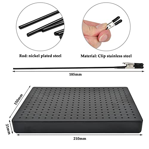 TIMESETL Model Painting Tool mit Standfuß und 20Stück Krokodilklemmen, Krokodilklemme mit Ständer Werkstückhalter für Modellbau, Flexibler Lackierständer zum Basteln und Dekorieren