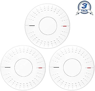 Elvicto 3 Pack Photoelectric Smoke Detector Sealed-in 10 Year Lithium, Battery-Operated Fire Alarm