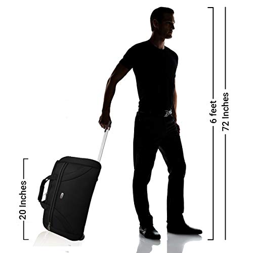 Image of Timus Club Mumbai 55 CM Black 2 Wheel Duffle Trolley Travel Bag for Women and Men
