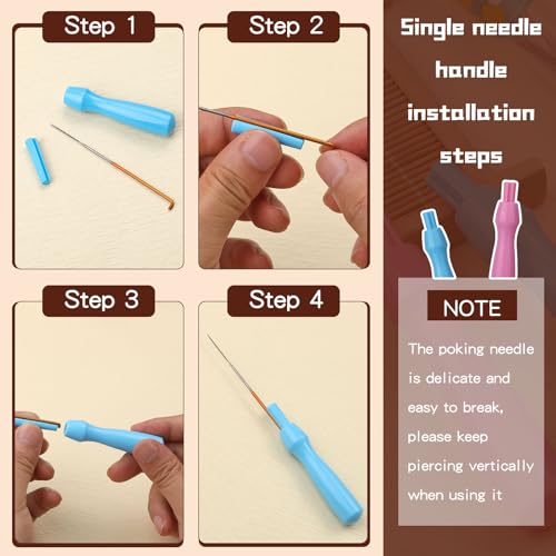 Image of Yizzvb 45 Pcs Needle Felting Tools, 4 Size 40 Pcs Colorful Wool Felting Needles with Color Plastic Handles, Needle Felting Supplies for Adult DIY Felting Wool Craft