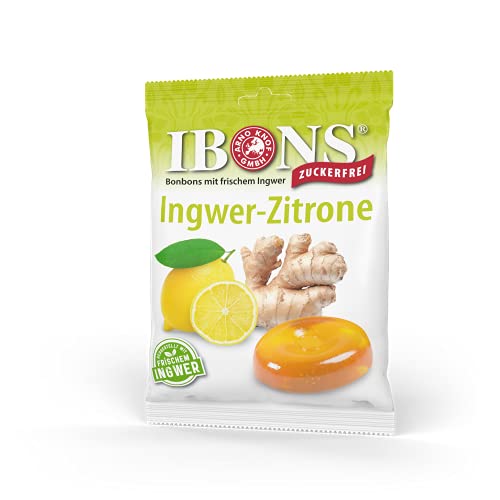 IBONS 75 g de caramelos sin azúcar (limón de jengibre).