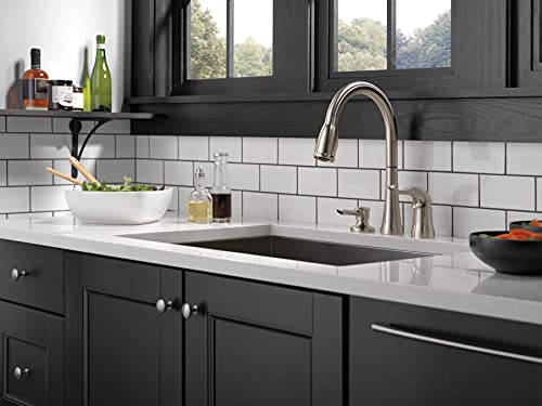 Delta Faucet Kate Pull Down Kitchen Faucet Brushed Nickel, Kitchen Faucets with Pull Down Sprayer, Kitchen Sink Faucet, Faucet for Kitchen Sink, Soap Dispenser, Stainless 16970-SSSD-DST by DELTA - Image 2