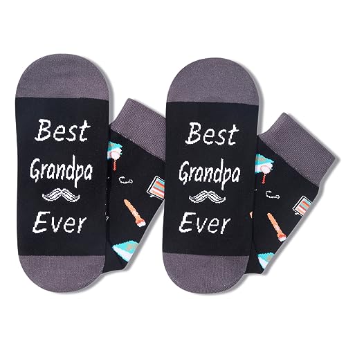 Happypop Father's Day Gifts Best Grandpa Gifts Grandparents Grandfather Gifts Papa Gifts From Grandchildren Grandkids Novelty Socks For Men #TOP2