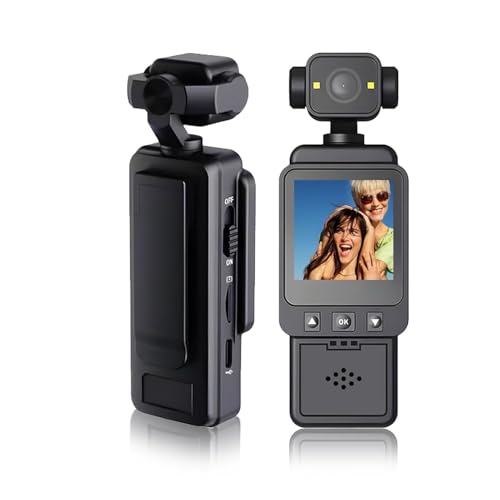 Image of Tobo Body Cameras with Audio and Video Recording, Handheld Pocket Camera with WiFi, Night Vision, 8HR Battery, Mini Vlogging Camera for Travel, Sports, Work Records, Covert Recording. TD-