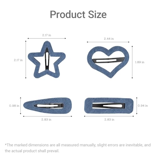Pinzas clásicas con tela denim 8 piezas azul miniatura 3