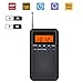 Produktbild Lychee Pocket Radio Mini Tragbares Radio AM FM,Multifunktionaler Digitales DSP Stereo Radio mit Kopfhörer Eingebauten Lautsprechern Musik Player Wecker und Timer, Ideal für Joggen