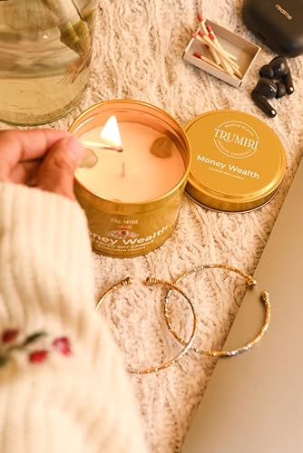 Trumiri Scented Candles - Money Wealth - 5 oz Soy Wax Candles - Natural Clean Non Toxic - for Home Aromatherapy Meditation Gift - Long Lasting - Highly Scented - Velas Aromáticas para el Hogar