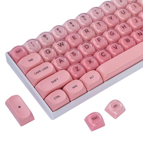 Image of Guffercty kred Jelly Liquid Foundation Keycaps Set 132 PCS,HOA Profile PBT Cute Keycaps 75 Percent Compatible with Cherry MX Switch 60% 65% 75% 100% Mechanical Keyboards (Pink Liquid Foundation)