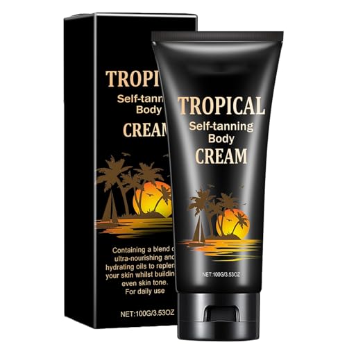 Self-Tanning Body Cream,Self Tanning Lotion, Fast Tanning Gel,Face and Body Tanning Gel,Natural Sunbed Tanning Accelerator Cream,Tanning Moisturiser Gel for Sunbeds Lightweight