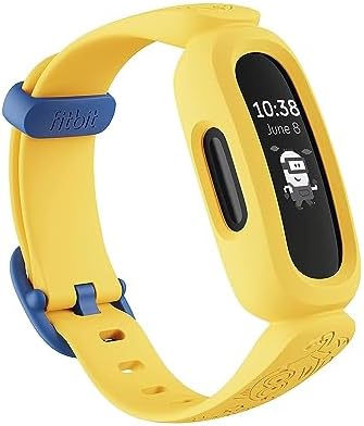 Fitbit Ace 3, Activity Tracker for Kids 6+ with Animated Clock Faces, Up to 8 days battery life & water resistant up to 50 m, Black/Minions Yellow