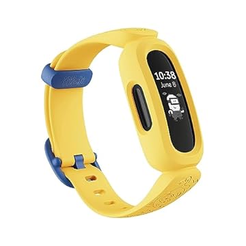 Fitbit Rastreador de atividades Ace 3 para crianças a partir de 6 anos, edição especial dos Minions, amarelo, tamanho único