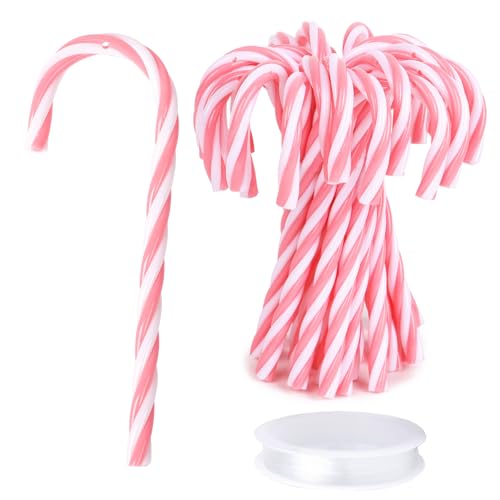 COLOFALLA 24 Stücke 12 cm Weihnachten Zuckerstangen Deko Pink Weiß...