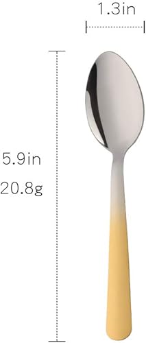 Miniatura 7 de Juego de 12 cucharas de té, cucharaditas de acero inoxidable de 5.9 pulgadas, cucharas de postre, cucharas pequeñas duraderas, cuchara de helado