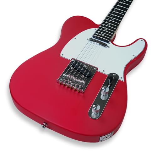 Image of Kadence TLRD Tennessee 39 inch Electric Guitar (Classic T Style) | Solid Poplar Wood Body, Maple Neck | Dual Single-Coil Pickups | Fixed Bridge | Gig Bag + Cable | Matte Red