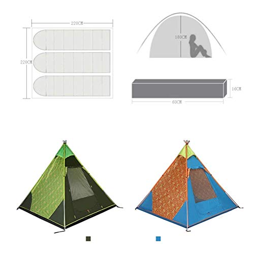 Tente pyramide camping 3-4 personnes quatre saisons étanche et abri pluie monocouche