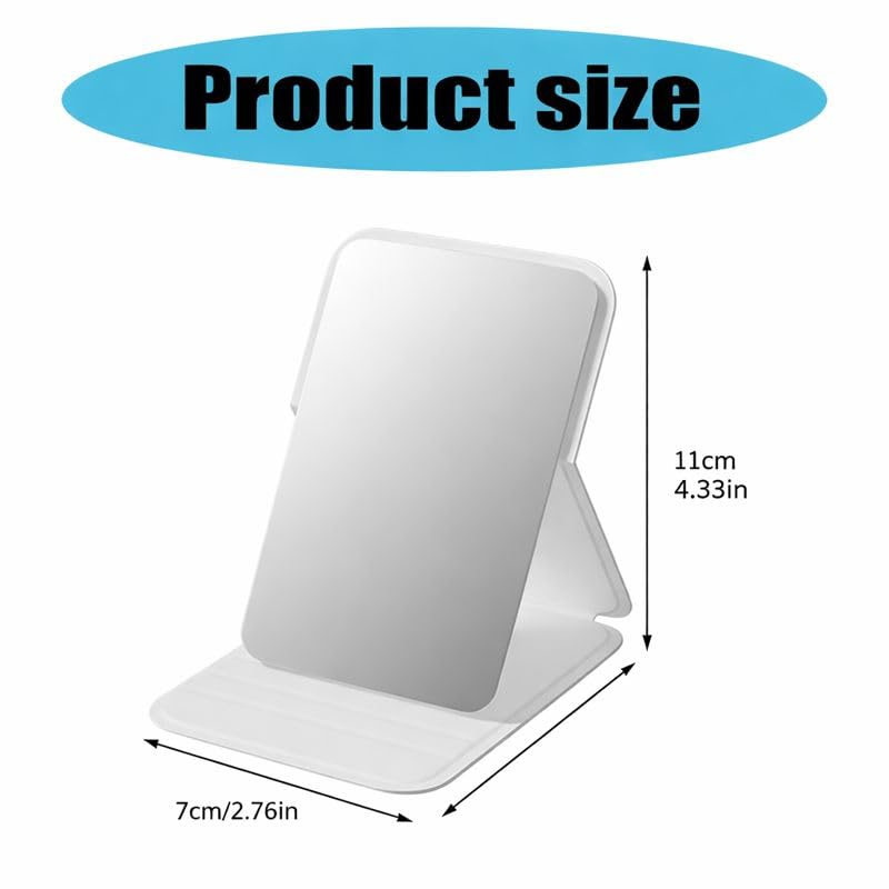 Image of Travel Mini Makeup Mirror(11 x 7cm),Portable Folding Mirrorwith Stand,Light weight and Slim Design for Purse,Travel,Use Anywhere,Easy Portability,Fits in Purse,Bag,Pocket (OFF WHITE-PACK OF 1)