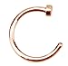 18g 8mm (5/16 Inch) Rose Gold IP Plated Surgical Steel Hoop Nose Ring