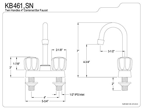 Kingston Brass Kb461 Americana Bar Faucet, 3-1/2-Inch, Polished Chrome #TOP1