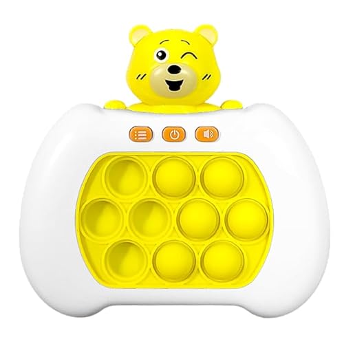 Pop-it Eletrônico Educativo Anti Stress com som e luz de 4 Modos de Jogar de Ursinho Amarelo