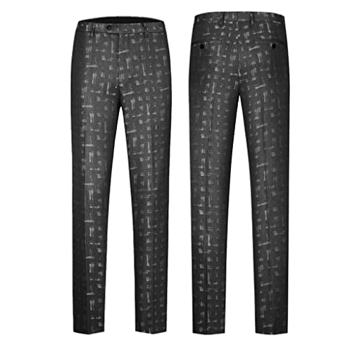 Black Men's Suit Breasted 2 Jacket Pants Groom Wedding Tip Lapel Tuxedo Official Business Suit4