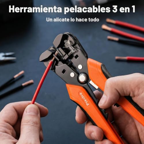 Miniatura 7 de Preciva Alicate Pelacables Automatico 3 En 1,Pelacables Electricista Profesional Combinados,Multifuncional 0,2-6,0 Mm ,Pelacables Electricista Para Pelar, Cortar Y Engarzar