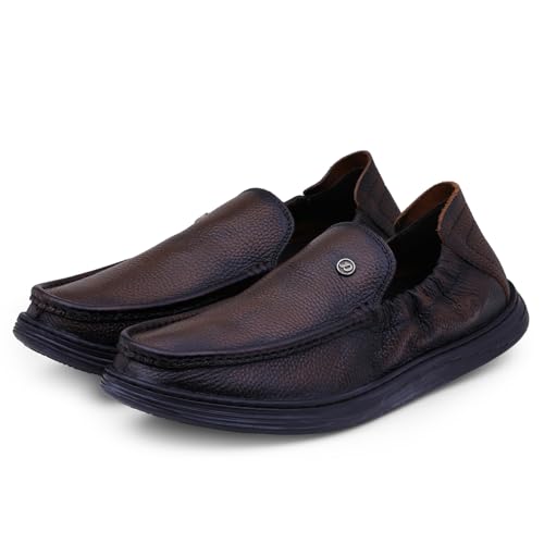 Image of DOCTOR EXTRA SOFT Classic Genuine Leather Formal Shoes for Men with Memory Foam Cushion| Ultra Lightweight & Comfortable|Stylish & Flexible|Parties,Occasions,Office,Wedding,Casual|Black Slip On D-805