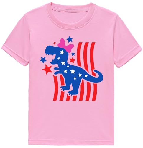 Image of Kids Boys 4th of July Shirts Toddler American Flag T-Shirt Girls Patriotic Short Sleeve Tees Cotton Top Clothes 1-7T