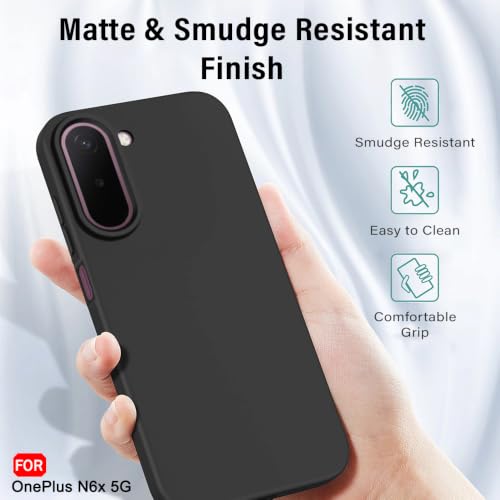 Image of TheGiftKart Liquid Silicon Back Cover Case for OnePlus N6X 5G | Total Camera Protection | Micro-Fibre Lining Inside | Shockproof Back Cover Case for OnePlus N6X 5G (Silicone, Black)